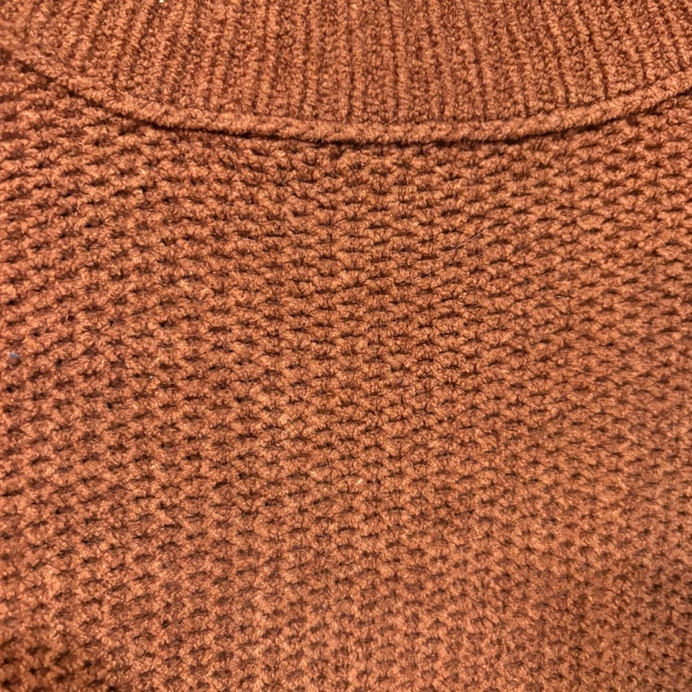 Pink Rose terra cotta Chenille Knit Sweater cozy, cottage , fall winter/90s - Picture 3 of 5